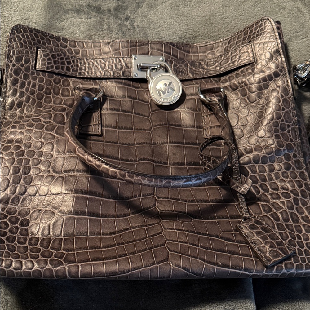 Michael Kors Dark Brown Crocodile Embossed Bag